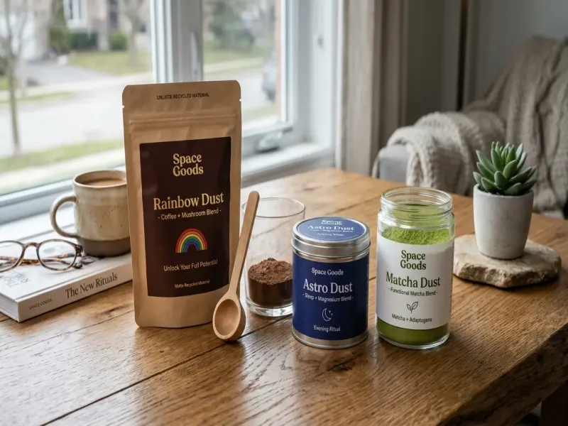 Spacegoods Review and Product Guide to Rainbow Dust Matcha Dust Astro Dust and More.